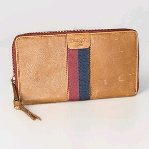Margot New York Gabby Single Zip Around Genuine Leather Wallet